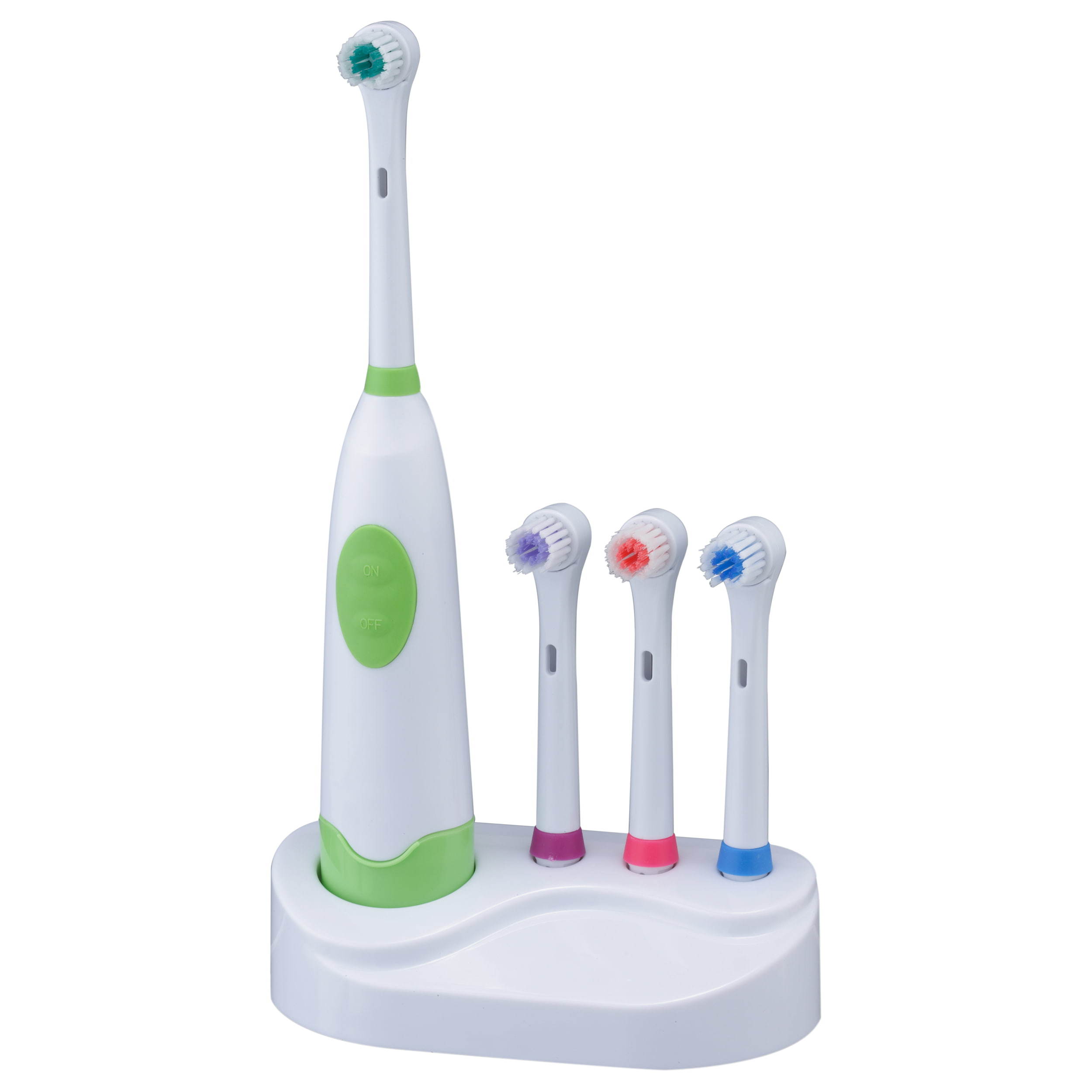 KHET003-3 Electric Battery Toothbrush Perfect For Teeth Whitening And Cleaning With Three Refill Brush Heads Family Kit 