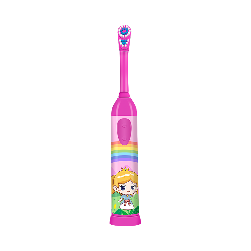 KHET007-F Rotating Electric Toothbrush With Replaceable Brush Head Extra Soft Dupont For Teeth Whitening And Cleaning For Children