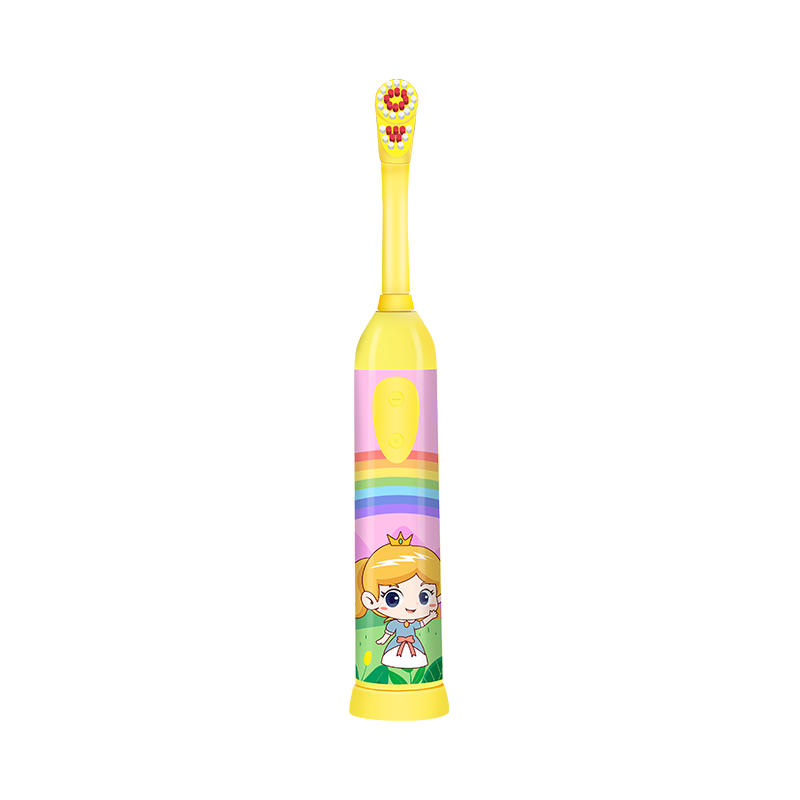 KHET007-F Rotating Electric Toothbrush With Replaceable Brush Head Extra Soft Dupont For Teeth Whitening And Cleaning For Children