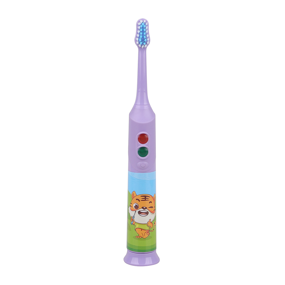 KHET016 Kids Flashing Sonic Electric Toothbrush With Cartoon Decoration And Timer Extra Soft IPX5 Waterproof
