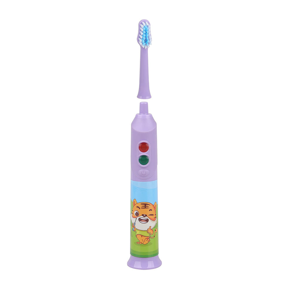 KHET016 Kids Flashing Sonic Electric Toothbrush With Cartoon Decoration And Timer Extra Soft IPX5 Waterproof