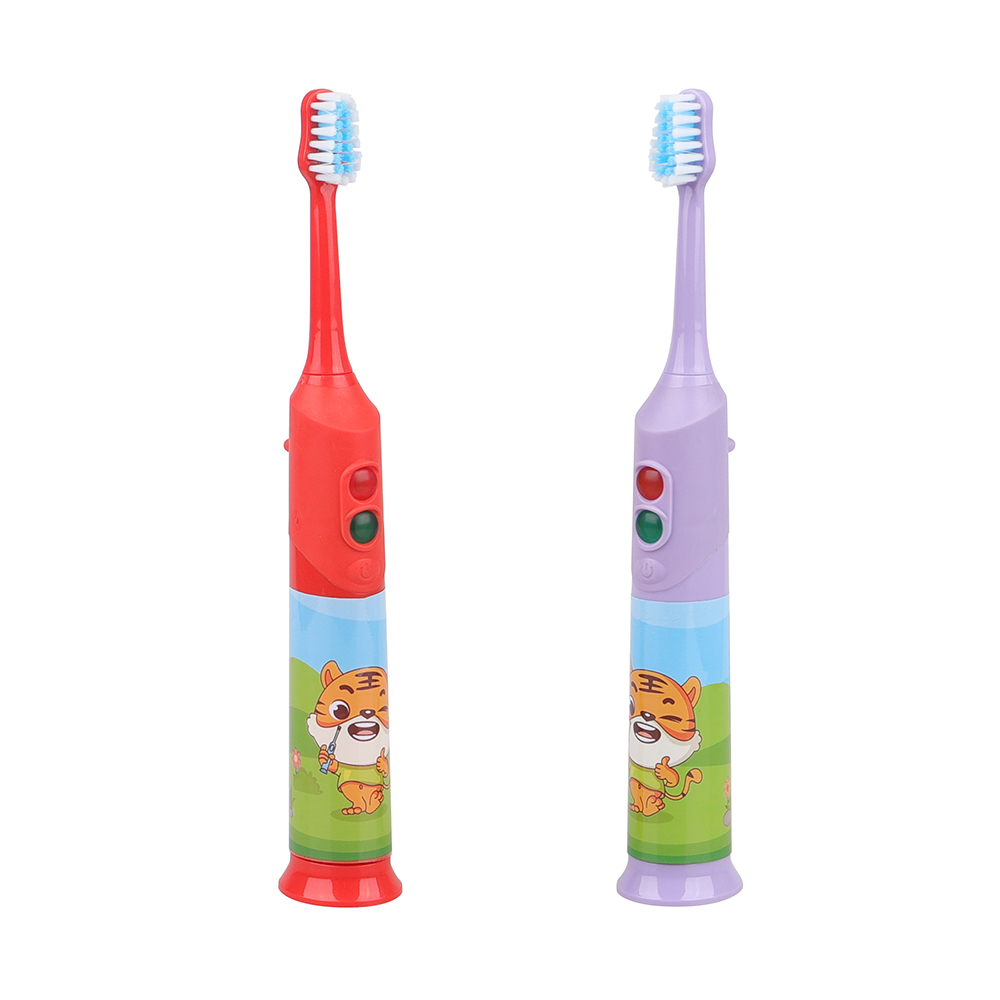 KHET016 Kids Flashing Sonic Electric Toothbrush With Cartoon Decoration And Timer Extra Soft IPX5 Waterproof