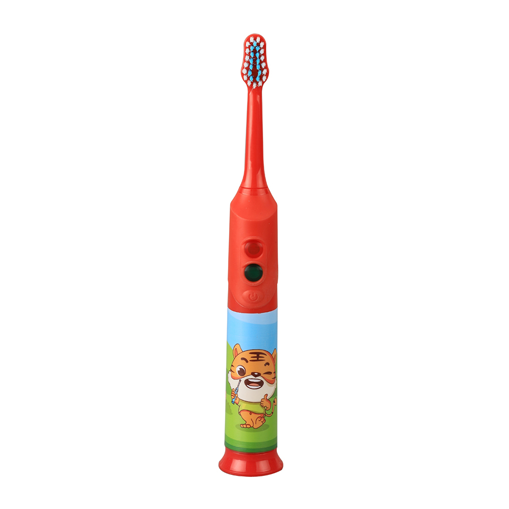 KHET016 Kids Flashing Sonic Electric Toothbrush With Cartoon Decoration And Timer Extra Soft IPX5 Waterproof