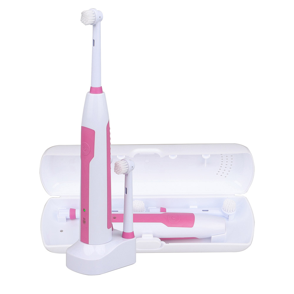 KHET012 Three Working Modes Rechargeable Toothbrush With Travel Case And Two Refill Brush Heads IPX7 Waterproof