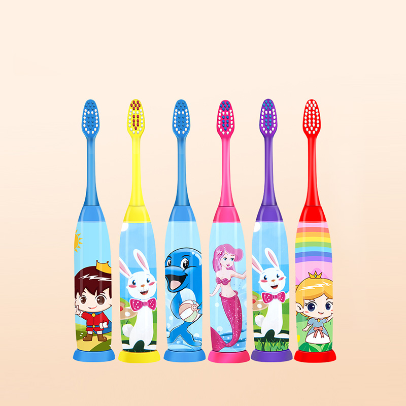 KHET011-C Kids Sonic Electric Toothbrush With One Refill Soft Bristle Brush Head IPX5 Waterproof(Handle Sleeve May Vary)