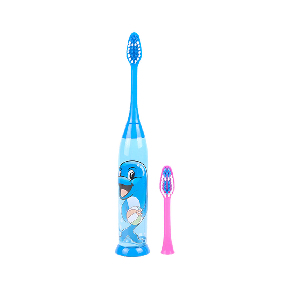KHET011-F Sonic Electronic Toothbrush With Replaceable Extra Soft Brush Head Cartoon Modeling Design For Child