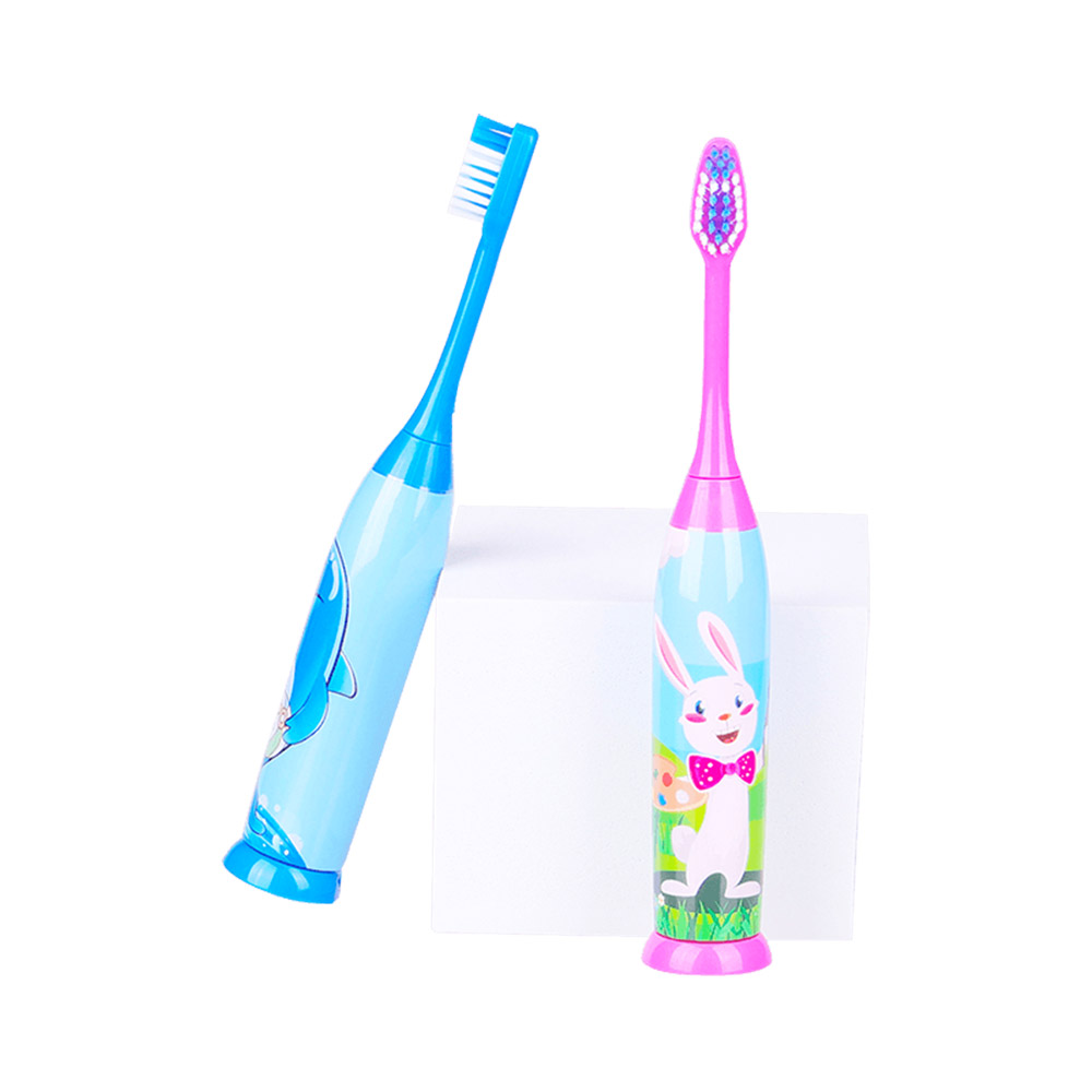 KHET011-F Sonic Electronic Toothbrush With Replaceable Extra Soft Brush Head Cartoon Modeling Design For Child