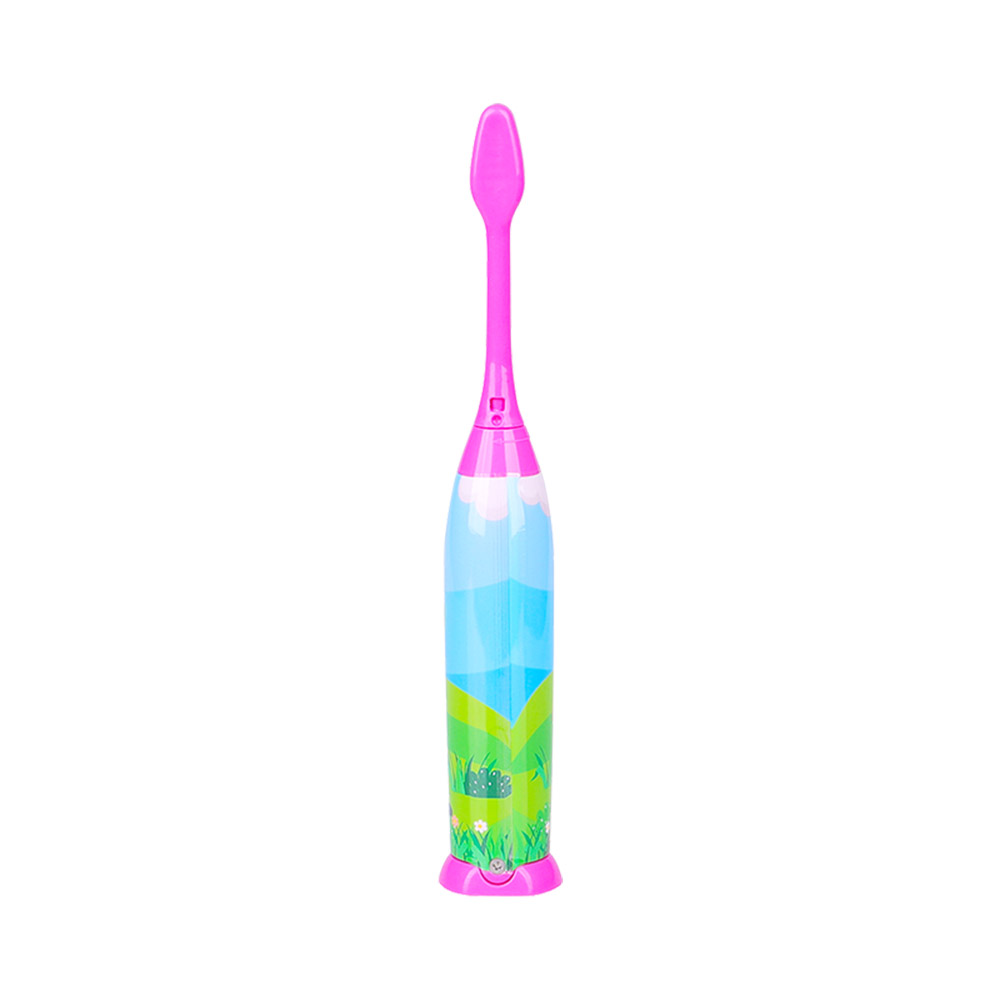 KHET011-F Sonic Electronic Toothbrush With Replaceable Extra Soft Brush Head Cartoon Modeling Design For Child