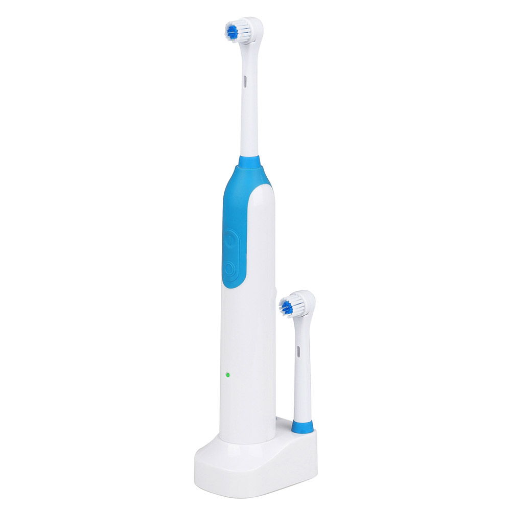 KHET008 Rechargeable Powered Toothbrush With Two Spare Heads IPX7 Waterproof Spinbrush