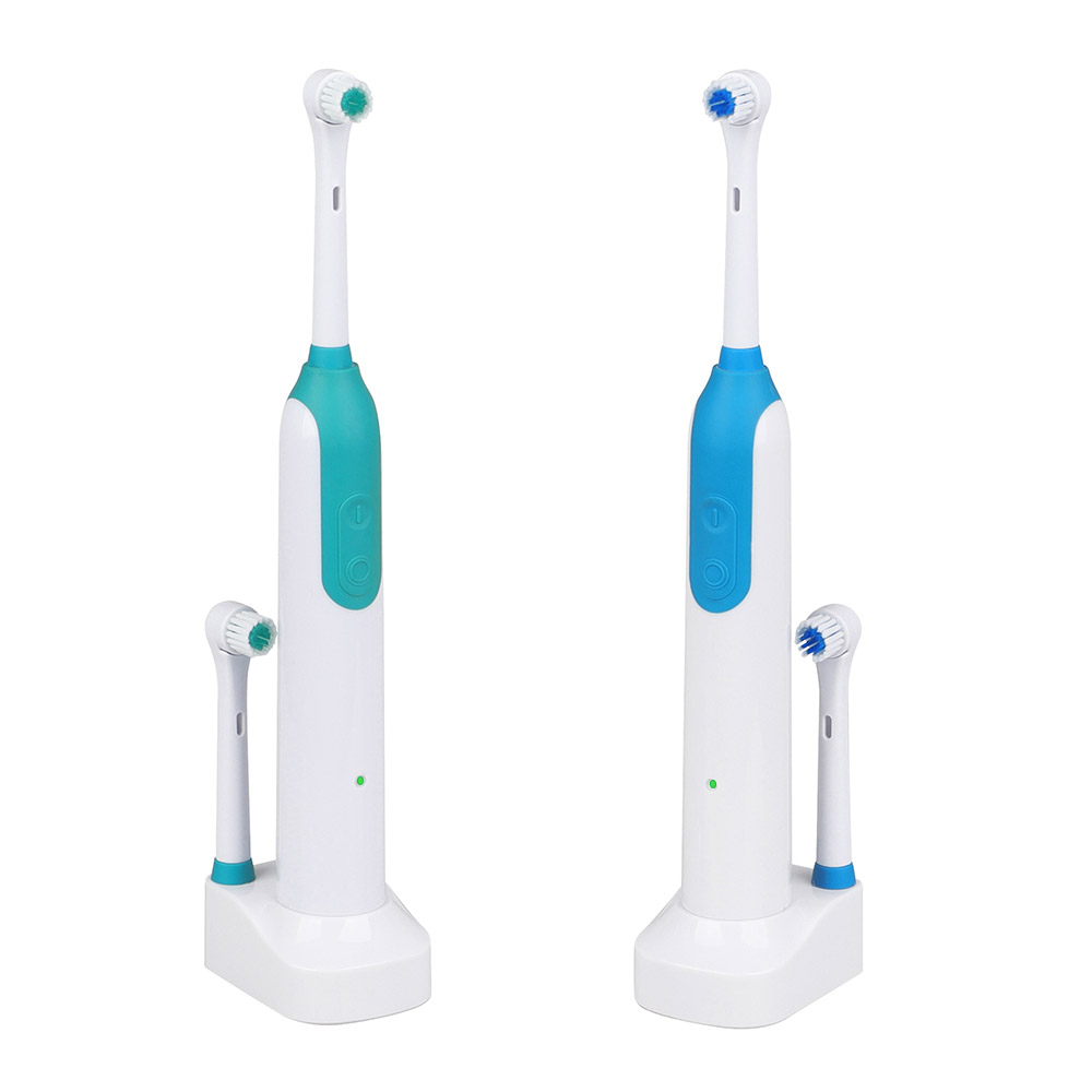 KHET008 Rechargeable Powered Toothbrush With Two Spare Heads IPX7 Waterproof Spinbrush