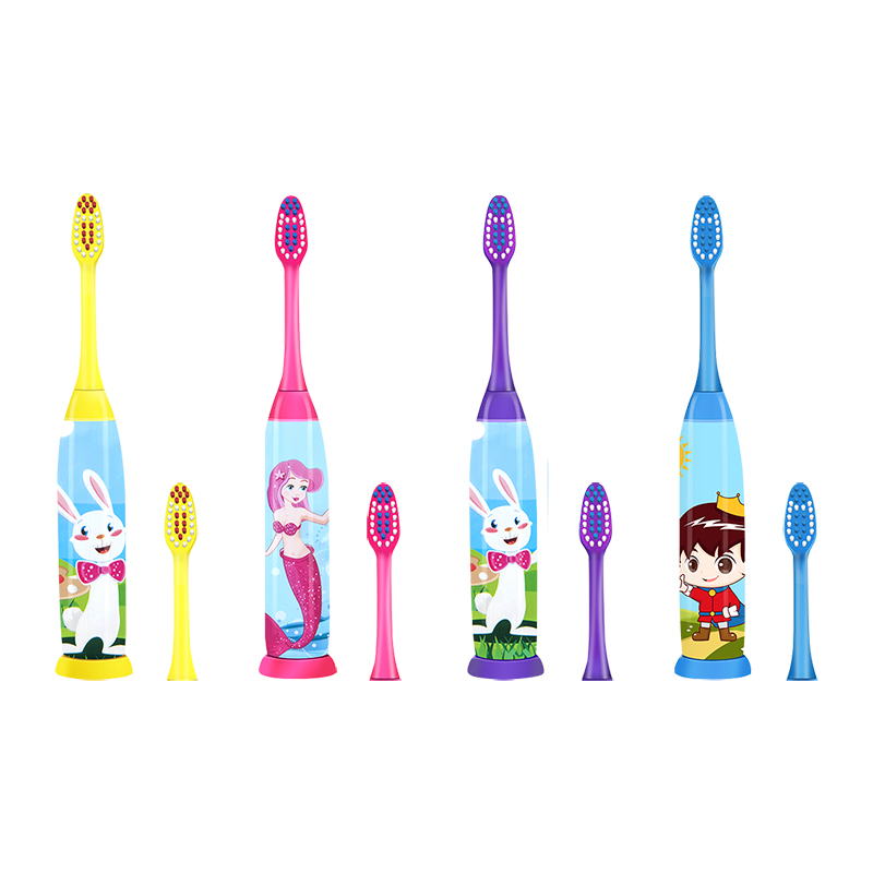 KHET011-C Kids Sonic Electric Toothbrush With One Refill Soft Bristle Brush Head IPX5 Waterproof(Handle Sleeve May Vary)