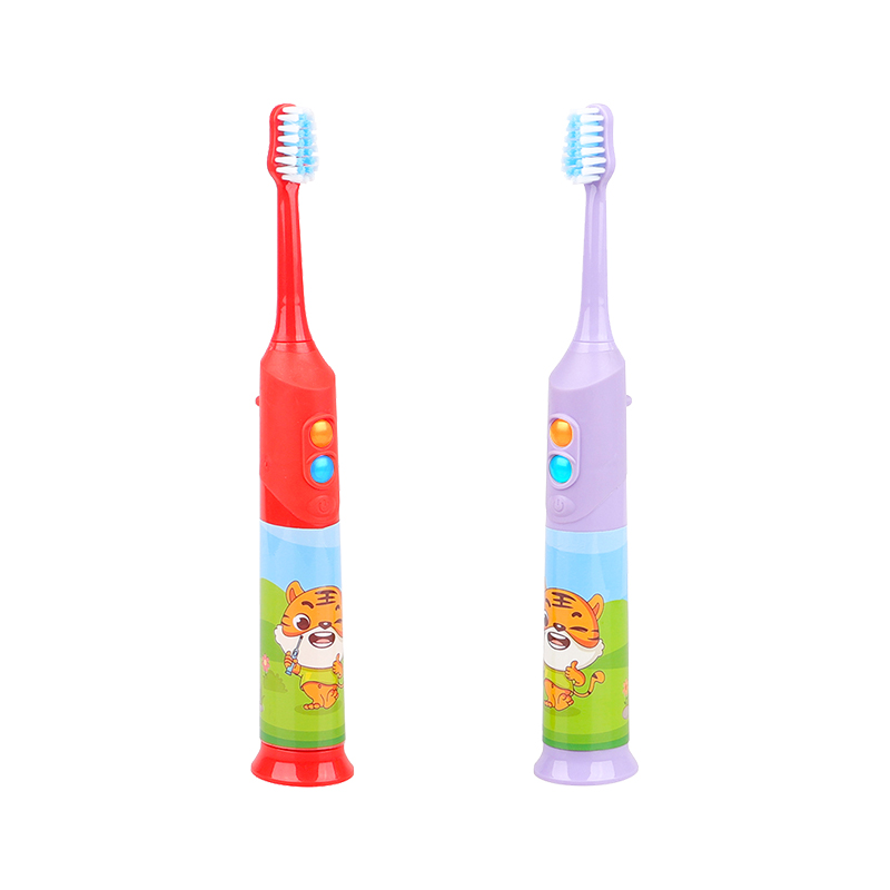 KHET016A Flashing Sonic Electric Toothbrush With Timer And LED Lights IPX5 Waterproof Cartoon Modeling Design For Kids