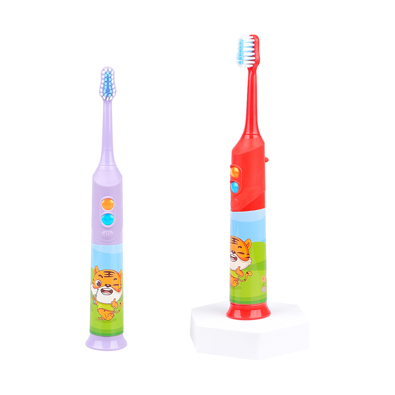 KHET016A Flashing Sonic Electric Toothbrush With Timer And LED Lights IPX5 Waterproof Cartoon Modeling Design For Kids