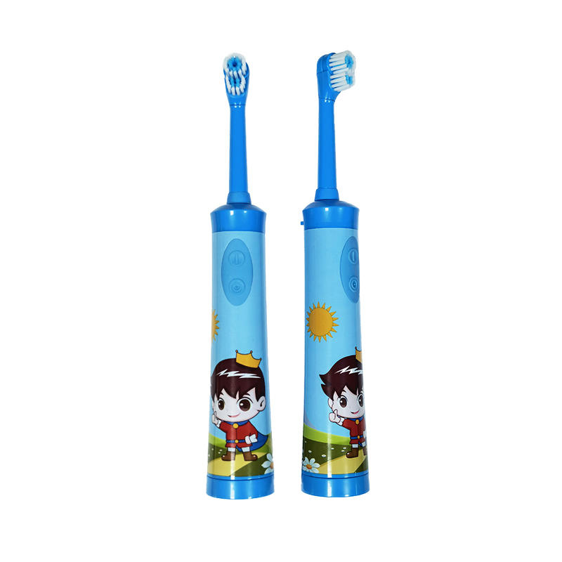 KHET019 New Design Rotating Electric Toothbrush With One Refill Extra Soft Dupont Brush Head Cartoon Modeling Design For Kids